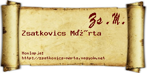 Zsatkovics Márta névjegykártya